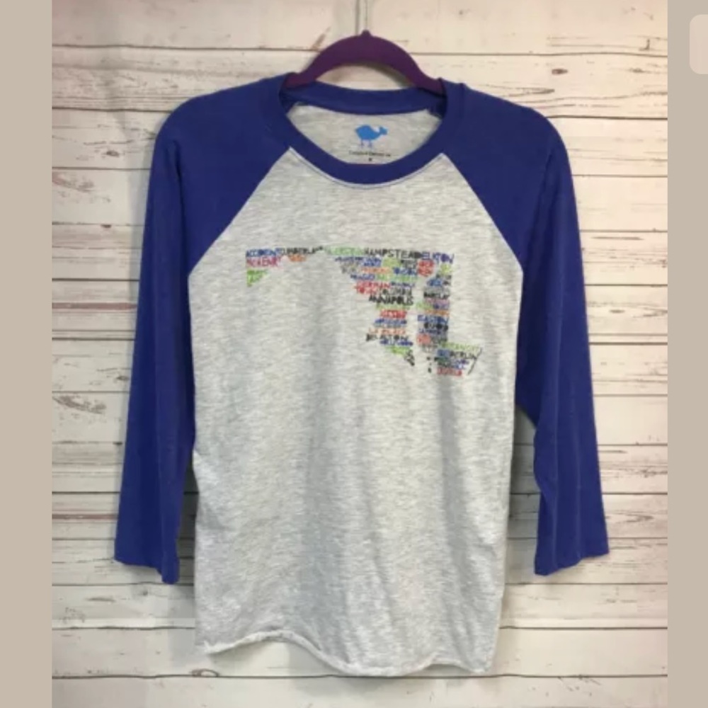Maryland Map Raglan State Map Home Medium Shirt